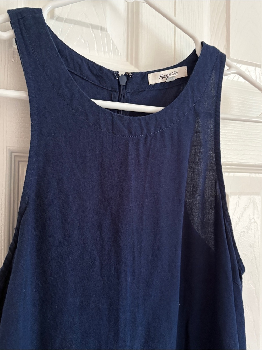 Madewell Linen Blend Cutaway Tank Mini Dress - Picture 4 of 8